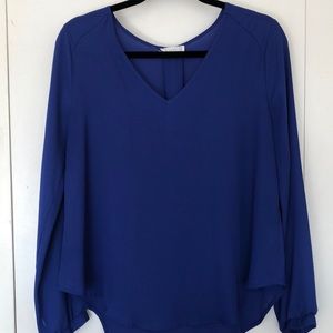 Lush - long sleeve blue blouse, size medium